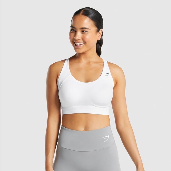 Gymshark Racer Back Training Sports Bra - White - Picture 2 of 2
